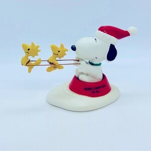 Hallmark PEANUTS GALLERY JOLLY HOLIDAYS Snoopy Woodstock Christmas 2000 Figurine